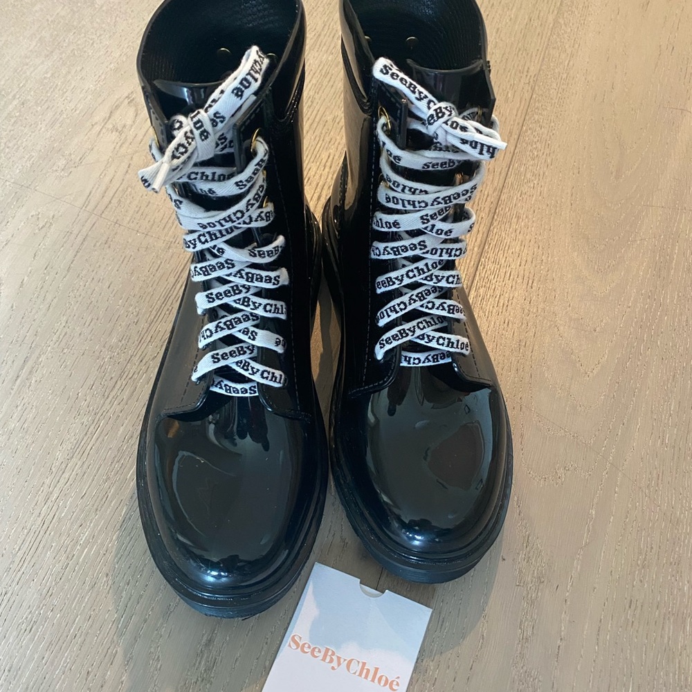 See by Chloé Black Florrie Rain Boots